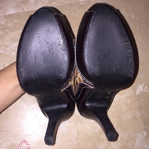 Mix platform animal print peep toe shoes - Picture 3 of 5